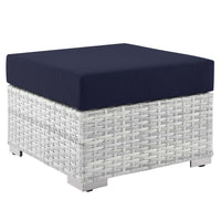 Modway - Convene Terrasse extérieure Ottoman in Marine gris clair-Tissage en rotin synthétique