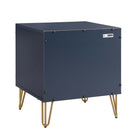 Manhattan Comfort - Table de nuit moderne DUMBO 51 cm à 2 tiroirs - Bleu Minuit-Assemblage Snap It Comprend des rainures internes de haute qualité pour un assemblage simple, sans outils requis