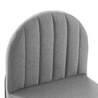 Modway - Isla Chenal Touffé Tissu rembourré Fauteuil d’appoint de salle à manger - Noir Gris clair-9