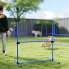 PawHut - Ensemble de 6 équipements d’agilité pour dressage de chien avec sac de transport, bleu-La barre inférieure est fixe pour assurer la stabilité sur tout type de surface 