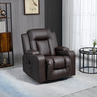 HOMCOM - Fauteuil de massage à vibration 8 points pour salon - brun-Inclinaison manuelle jusqu’à 145° avec repose-pieds rétractable, contrôlée par levier latéral 