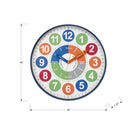 Monarch Specialties - 9101 Horloge Murale Juvénile Rond de 18" - Visage Multicolore/Cadre Bleu-Profitez d'un environnement paisible grâce à notre mécanisme silencieux sans tic-tac, qui offre une atmosphère tranquille pour étudier, jouer ou se reposer