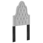 Modway - Augustine Touffe Performance Velvet Tête de lit jumelée, Gris clair-Rembourrage en mousse dense