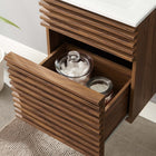 Modway - Render Fixation murale de 18" Vanette de salle de bain - Blanc noyer-Coiffeuse à grains de noyer