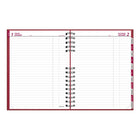 Brownline - 2027 agenda quotidien CoilPro – 10 po x 7 7/8 po – rouge-Reliure spirale double avec couverture rigide d'aspect lézard