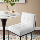 Modway - Privy Acier inoxydable noir Tissu rembourré Tabouret de comptoir - Noir Blanc-Base géométrique en acier inoxydable noir mat