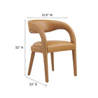 Modway - Pinnacle Cuir végane Chaise à manger Ensemble de 2 - Tan-Rembourrage en mousse dense