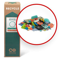 TerraCycle - Jouets - Zero Waste Box- Moyenne-Veuillez nous envoyer tout objet utilisé pour jouer, y compris les jouets électroniques.