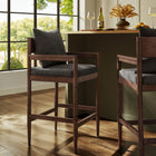 Modway - Remington Tabouret de bar - Charbon de bois-Oreiller arrière amovible avec tissu en tissage à tissage slug
