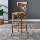 Modway - Gear Tabouret de bar - Noyer-Aucune assemblée requise