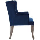 Modway - Realm Restauration vintage française Performance Velvet Fauteuil - Marine-Tissu résistant aux taches durable