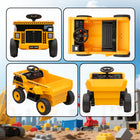 Qaba - Véhicule de construction pour enfants 12V à batterie avec benne électrique - jaune-La vitesse se règle à trois niveaux à distance et à deux niveaux manuellement 
