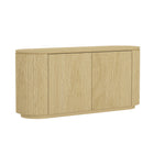 Manhattan Comfort - Olivia 60 po Buffet Moderne - Chêne Naturel-Base à piédestal pour un nettoyage facile et une touche moderne