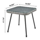 Manhattan Comfort - Ensemble moderne de patio Cannes pour 2 personnes avec table d’appoint - Gris - Lot de 3-Table d’appoint avec plateau en verre trempé amovible de 5 mm