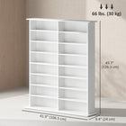 HOMCOM - Armoire de rangement média double - blanc-Structure solide en panneau de particules avec une surface en mélamine pour un nettoyage facile 
