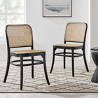 Modway - Winona Fauteuil d’appoint de salle à manger Ensemble de 2 - Noir-Inclut des calottes de pied non marquées