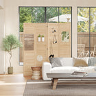 HOMCOM - Paravent autoportant à 4 panneaux pour chambre intérieure - naturel-Matériau : Bois de paulownia  
