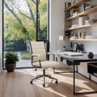 Zuo - Auction Chaise de bureau - Beige-Supporte jusqu'à 220 lb