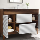 Modway - Render 48" Vanité de salle de bain à un seul lavabo - Blanc Noyer Blanc-MDF et panneau de particules