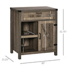 HOMCOM - Buffet vaisselier 30 po L - chêne foncé-Son design polyvalent s'adapte parfaitement à la salle à manger, la cuisine, le salon ou tout autre espace restreint nécessitant un peu plus de rangement 