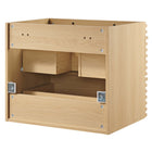 Modway - Render Support mural de 24" Armoire de toilette de salle de bain (lavabo non inclus) - Chêne-8