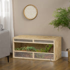 PawHut - terrarium pour reptiles - aquarium de 58 gallons pour reptiles avec portes coulissantes-Les panneaux OSB de haute qualité ont un effet d'isolation thermique 