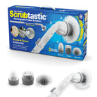 Bell+Howell - Brosse à récurer puissante Scrubtastic avec 3 têtes de brosse - Blanc-Utilisez la puissance du mouvement pour obtenir un nettoyage en profondeur avec moins d'effort, l'outil de nettoyage électrique polyvalent Scrubtastic de Bell + Howell utilise plus de 300 tr/min pour éliminer facilement les taches tenaces ou la saleté, avec la poignée extensible de 39 pouces, atteint et nettoie en hauteur. des zones comme les plafonds ou même les bouches d'aération de la climatisation