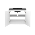 Modway - Bryn Fixation murale de 30" Vanette de salle de bain - Blanc Noir-Trous de robinet centraux 8"