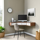 Modway - Transmit Coin de montage mural de 47" Noyer Bureau - Blanc noyer-Conception murale