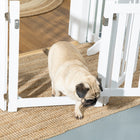 PawHut - Barrière pour chien pliable à 4 panneaux avec porte - blanc-Couleur : Blanc 
