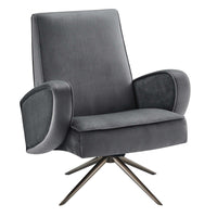 Modway - Superior Performance Velvet Chaise pivotante - Gris-Chaise pivotante