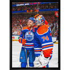 Connor McDavid 20x29 Oilers With Skinner-V - Toile encadree - 22" x 31"-Impression sur toile de qualité supérieure avec bordures enveloppées