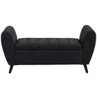 HOMCOM - Banc de rangement rembourré avec accoudoirs - noir-Le design capitonné ajoute une touche de glamour élégant à votre maison 