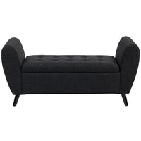 HOMCOM - Banc de rangement rembourré avec accoudoirs - noir-Le design capitonné ajoute une touche de glamour élégant à votre maison 
