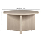 Hudson&Canal - Table basse ronde Anders de 81 cm de largeur, , blanc aulne-Pieds à clouer avec patins de protection en feutre pour la sécurité du sol