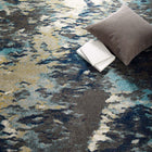 Modway - Entourage Feuillage Moderne Abstrait contemporain Tapis de comédie 8 pi l x 10 pi L - Bleu Beige Gris-Protégez les planchers contre le passage des piétons / du mobilier