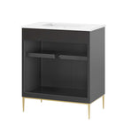 Modway - Awaken 30" Vanette de salle de bain - Blanc Noir-Rangement spacieux