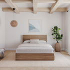 Nexera - Tête de lit queen effet de planches Queen, Noyer-N'est pas compatible avec les lits de métal