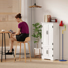 HOMCOM - Armoire de cuisine garde-manger 48 po avec étagères - blanc-Couleur : Blanc 