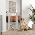 PawHut - Porte pour chien 30"-41" avec petite porte et kit d'extension - 42" H-Largeur ajustable de 29,9 po à 40,9 po (76-104 cm) pour s'adapter à différentes portes