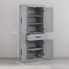 HOMCOM - Armoire de cuisine haute 72 po avec portes de grange et tiroir - gris-Le design anti-basculement offre une sécurité accrue 