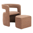 Zuo - Atria Fauteuil d’appoint avec ottoman - Brun fauve-Assemblage requis
