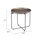 Zuo - Bronson Table d’appoint - Bronze-Garantie limitée de 3 ans