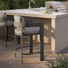 Modway - Tahoe Terrasse extérieure Aluminium pour patio Tabouret de comptoir - 36,5 po - Gris-Sièges à hauteur de coutner