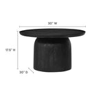 Modway - Holloway Rond de 30 po Bois Table basse - Noir-Construction en bois massif de mangue séchée au four