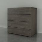 Nexera - Commode James 4 tiroirs, Gris écorce-4 tiroirs sur coulisses de métal