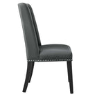 Modway - Baron Cuir végane Chaise à manger - Gris-Épingles de pied non marquées