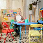 Flash Furniture – Ensemble coloré 5 pièces de 20 1/4 (po) pour enfants avec table pliante et chaise, bleu/vert/rouge/jaune-Parfait pour la lecture, l'artisanat et la restauration