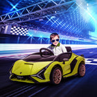 Aosom - Voiture électrique pour enfants compatible 12v à batterie - vert-Conduite à 2 modes, manuelle et télécommandée 