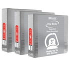 BAZIC Products - 3 po Slant D Ring View Binder with 2 Pockets - Grey - 3 Pack-Couverture en vinyle dur